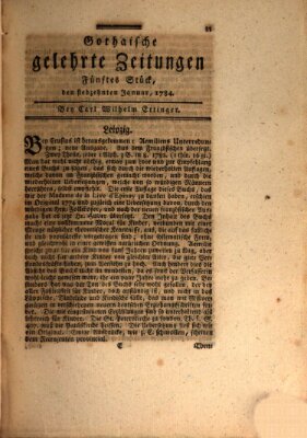 Gothaische gelehrte Zeitungen Samstag 17. Januar 1784