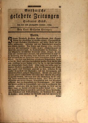 Gothaische gelehrte Zeitungen Samstag 24. Januar 1784