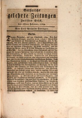 Gothaische gelehrte Zeitungen Mittwoch 11. Februar 1784