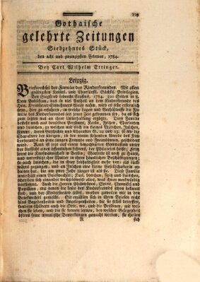 Gothaische gelehrte Zeitungen Samstag 28. Februar 1784