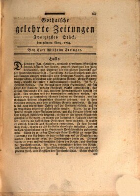 Gothaische gelehrte Zeitungen Mittwoch 10. März 1784