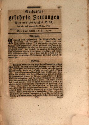 Gothaische gelehrte Zeitungen Mittwoch 24. März 1784