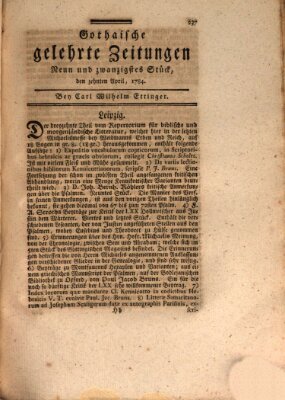 Gothaische gelehrte Zeitungen Samstag 10. April 1784