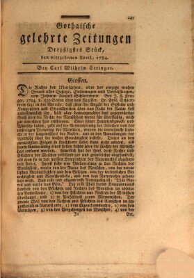 Gothaische gelehrte Zeitungen Mittwoch 14. April 1784