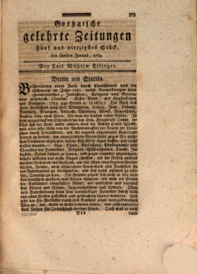 Gothaische gelehrte Zeitungen Samstag 5. Juni 1784