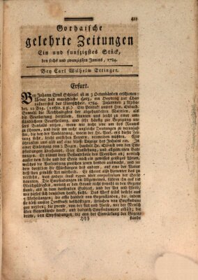 Gothaische gelehrte Zeitungen Samstag 26. Juni 1784