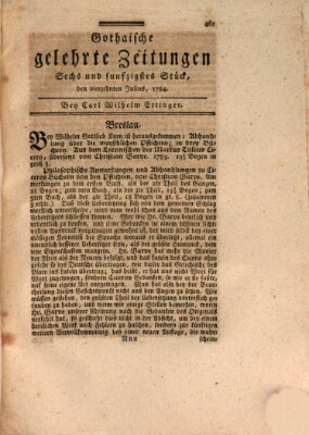 Gothaische gelehrte Zeitungen Mittwoch 14. Juli 1784