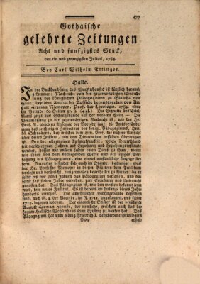 Gothaische gelehrte Zeitungen Mittwoch 21. Juli 1784