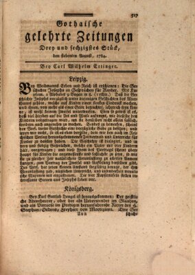 Gothaische gelehrte Zeitungen Samstag 7. August 1784