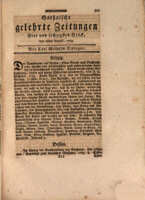 Gothaische gelehrte Zeitungen Mittwoch 11. August 1784