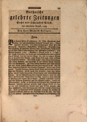 Gothaische gelehrte Zeitungen Mittwoch 18. August 1784