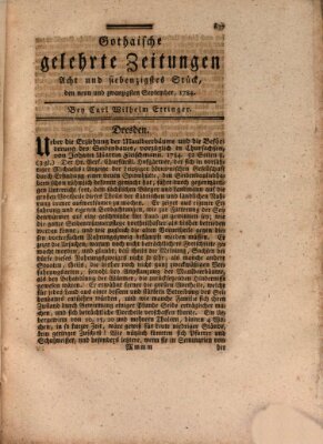 Gothaische gelehrte Zeitungen Mittwoch 29. September 1784