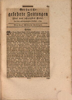 Gothaische gelehrte Zeitungen Samstag 23. Oktober 1784