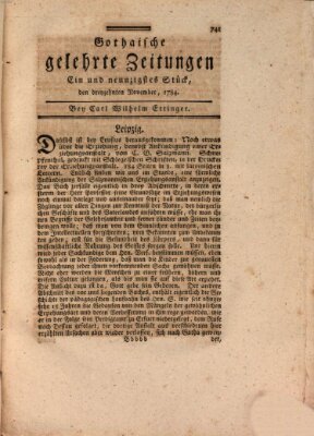 Gothaische gelehrte Zeitungen Samstag 13. November 1784