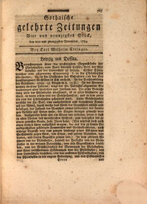 Gothaische gelehrte Zeitungen Mittwoch 24. November 1784