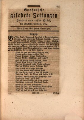 Gothaische gelehrte Zeitungen Samstag 18. Dezember 1784