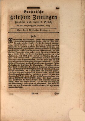 Gothaische gelehrte Zeitungen Samstag 25. Dezember 1784