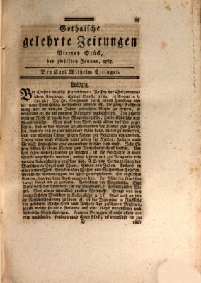 Gothaische gelehrte Zeitungen Mittwoch 12. Januar 1785