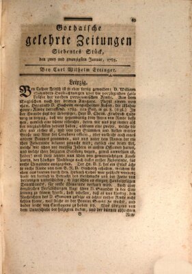 Gothaische gelehrte Zeitungen Samstag 22. Januar 1785