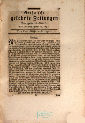 Gothaische gelehrte Zeitungen Samstag 12. Februar 1785