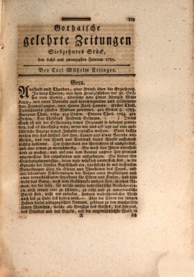 Gothaische gelehrte Zeitungen Samstag 26. Februar 1785