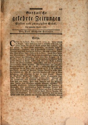 Gothaische gelehrte Zeitungen Samstag 2. April 1785