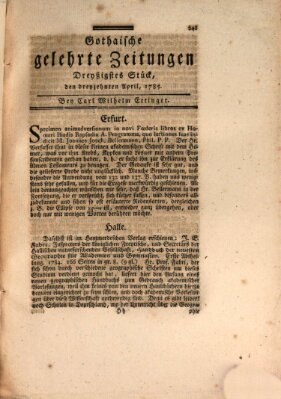 Gothaische gelehrte Zeitungen Mittwoch 13. April 1785