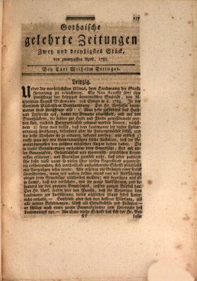 Gothaische gelehrte Zeitungen Mittwoch 20. April 1785