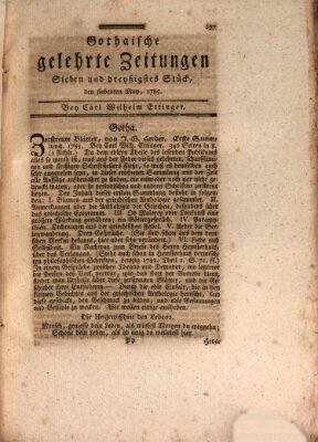 Gothaische gelehrte Zeitungen Samstag 7. Mai 1785