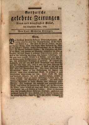 Gothaische gelehrte Zeitungen Samstag 14. Mai 1785