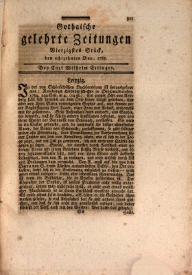 Gothaische gelehrte Zeitungen Mittwoch 18. Mai 1785