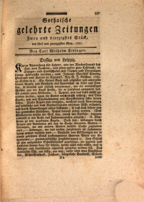 Gothaische gelehrte Zeitungen Mittwoch 25. Mai 1785