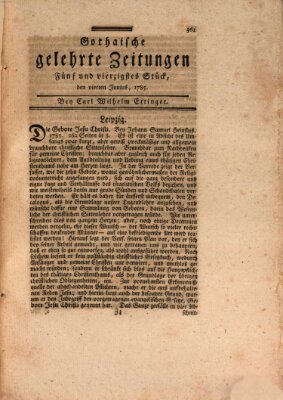 Gothaische gelehrte Zeitungen Samstag 4. Juni 1785