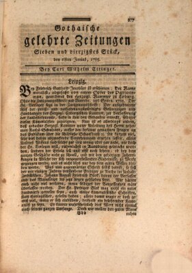 Gothaische gelehrte Zeitungen Samstag 11. Juni 1785