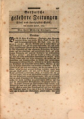 Gothaische gelehrte Zeitungen Samstag 9. Juli 1785