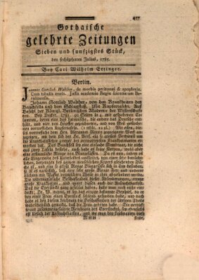 Gothaische gelehrte Zeitungen Samstag 16. Juli 1785