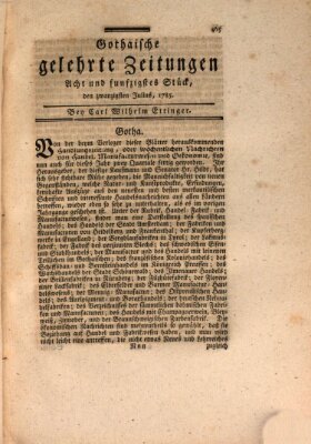 Gothaische gelehrte Zeitungen Mittwoch 20. Juli 1785