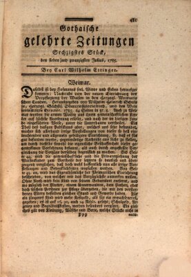 Gothaische gelehrte Zeitungen Mittwoch 27. Juli 1785