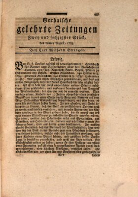 Gothaische gelehrte Zeitungen Mittwoch 3. August 1785