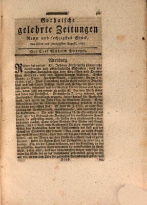 Gothaische gelehrte Zeitungen Samstag 27. August 1785