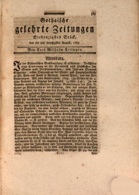 Gothaische gelehrte Zeitungen Mittwoch 31. August 1785