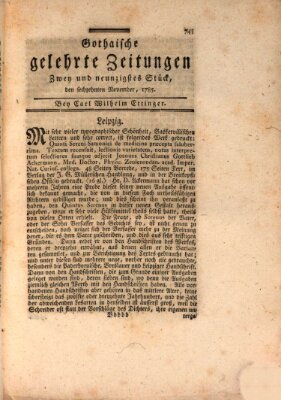 Gothaische gelehrte Zeitungen Mittwoch 16. November 1785