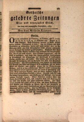 Gothaische gelehrte Zeitungen Mittwoch 23. November 1785