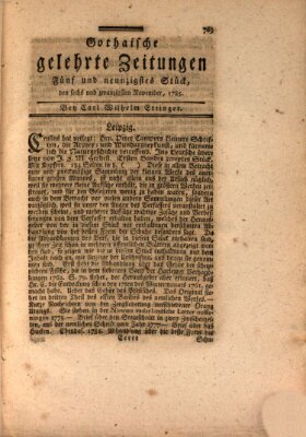 Gothaische gelehrte Zeitungen Samstag 26. November 1785