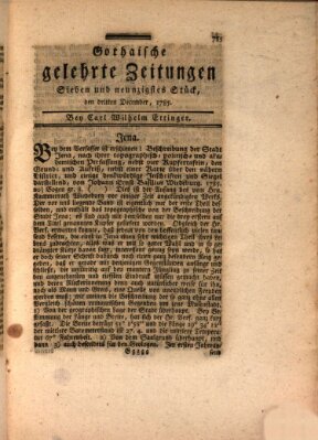 Gothaische gelehrte Zeitungen Samstag 3. Dezember 1785