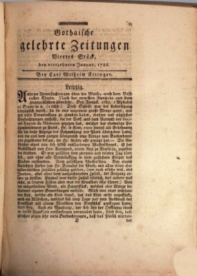 Gothaische gelehrte Zeitungen Samstag 14. Januar 1786