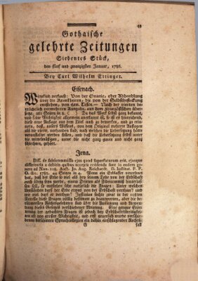 Gothaische gelehrte Zeitungen Mittwoch 25. Januar 1786