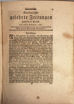 Gothaische gelehrte Zeitungen Samstag 11. Februar 1786