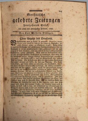 Gothaische gelehrte Zeitungen Mittwoch 22. Februar 1786