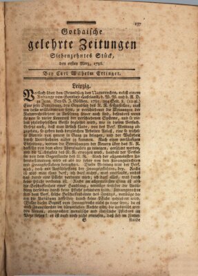 Gothaische gelehrte Zeitungen Mittwoch 1. März 1786